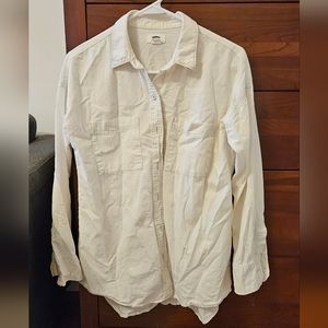 Old navy white denim canvas shirt size small